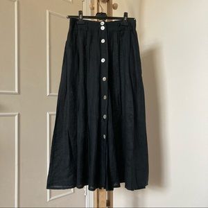 Vintage Linen Jaeger Button up Skirt